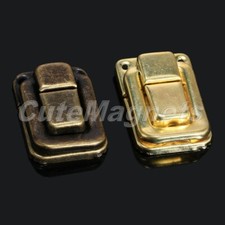 6Pcs Vintage Jewelry Chest Wood Box Suitcase Drawer Latch Hasp Lock Buckle Clasp