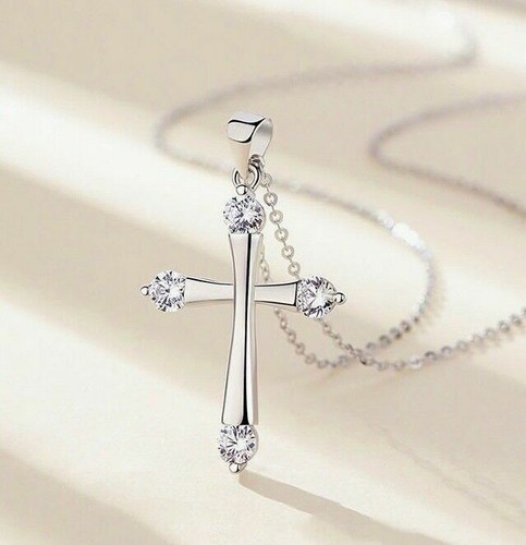 Crystal cross pendant - cross, chain