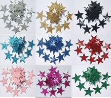 FABRIC GLITTER 25mm STAR IRON-ON CRAFT embellishment TSHIRT TRANSFER PATCH