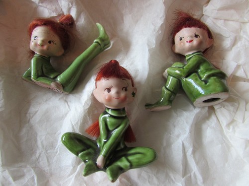 Vintage ceramic pixie elf - ceramic,