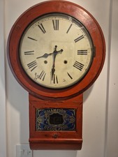 C1900 Champion  Regulator Wall Clock Case ONLY, Converted To Quartz NOT WORKING 