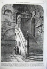 Original Old Antique Print