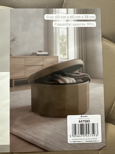 Round faux leather storage - round,