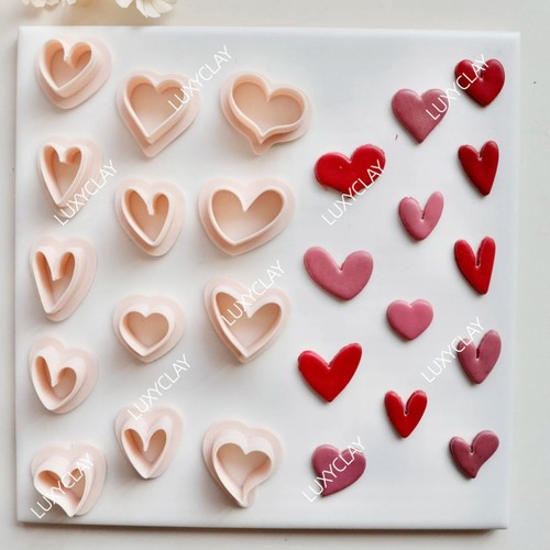 Heart polymer clay - heart, earring