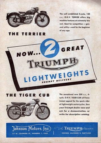 1954 triumph tiger cub - triumph,