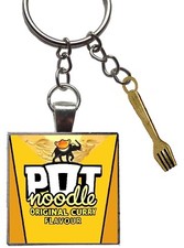 pot noodle bombay bad boy snack tasty fork keyring keychain spicy curry spice