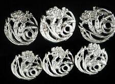 6 Art Nouveau Sterling Silver Buttons, James Deakin & Sons, Chester 1901