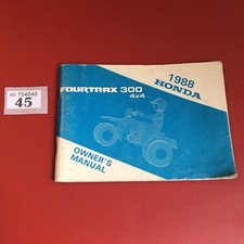 Honda Factory Handbook Owners Manual 1988 TRX300FW FOURTRAX 300 4X4