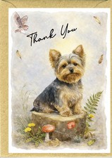 Yorkie Dog Thank You Card, A6