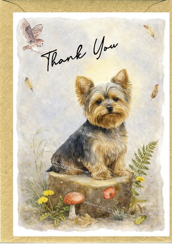Yorkie dog thank - thank, card,