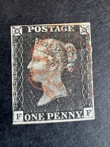 Penny black plate stamp - penny,