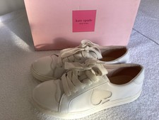 KATE SPADE DESIGNER WHITE  LEATHER FEZ TRAINERS, PUMPS Size US 8/ EU 38.5 UK 5.5