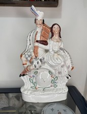 Large Antique Staffordshire Scottish Poor Man’s Clock Flat Back Figure - 36cm