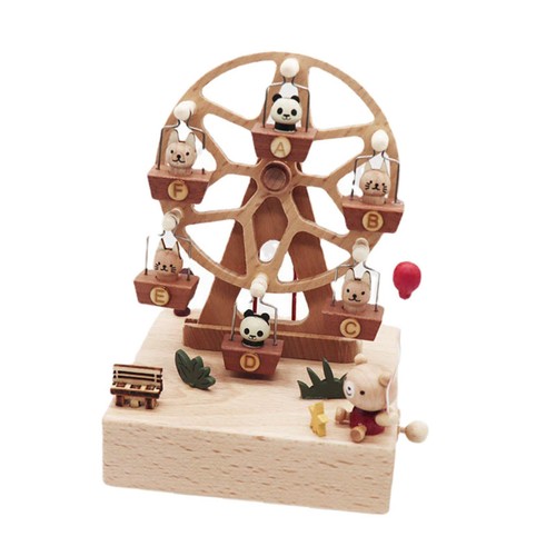 Wooden wheel music box - wheel,