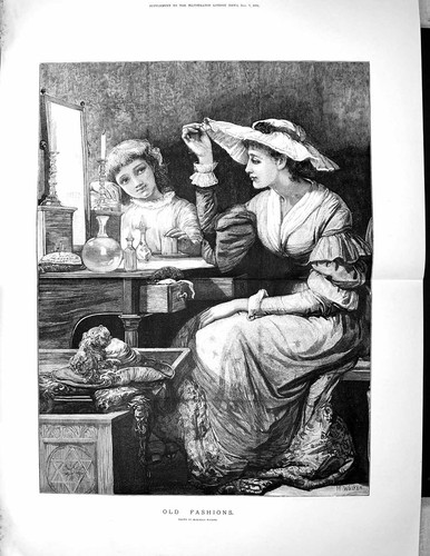 Old print 1885 fashions - old,