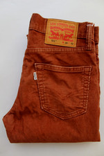 Levi's 511 men's corduroy slim fit jeans W29 L32 rust brown cotton blend LEVJ344