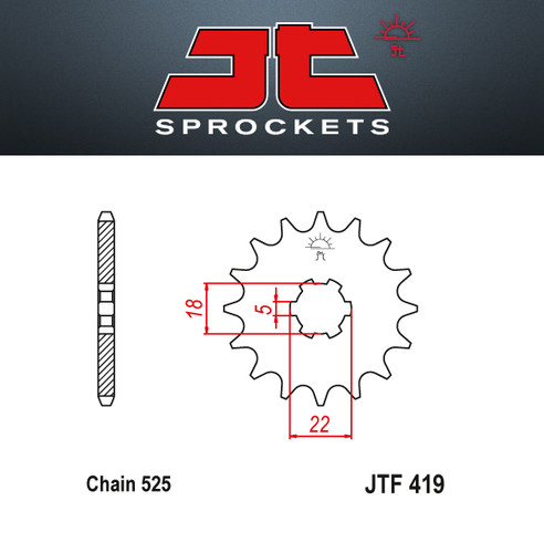 Steel sprocket 419 - steel, 14