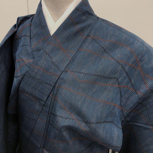 Japanese kimono tsumugi pure - tsumugi,