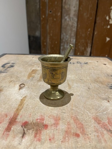 Vintage brass mortar and - brass,