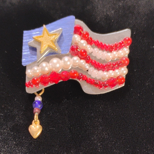 American flag brooch pin - flag,