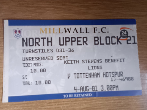 Match ticket millwall - millwall, v
