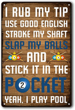 Funny Billiards Tin Sign Pool