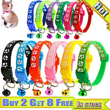 Paw Quick Release Breakaway Cat Kitten collar Reflective Adjustable Safety Bell