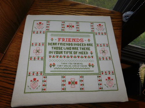 Friends cross stitch sampler - friends,