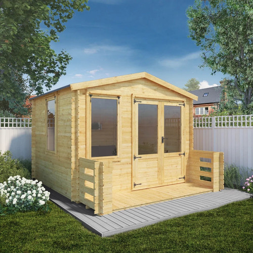 7m log cabin with - x,