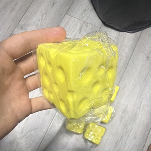 Yellow cheese cube - cube, foam