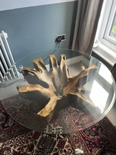 Tree Root Table 100cm Glass Top