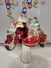 Harley Davidson Motorcycle Sidecar Tree Topper Christmas Santa Vtg 