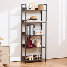 5-Tier Metal Bookshelf Rustic