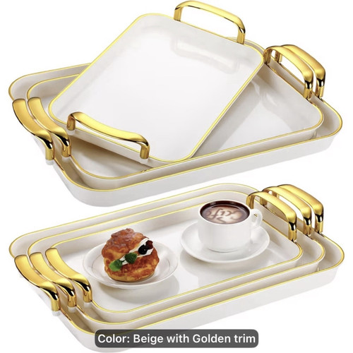 House 3pc beige gold - house,