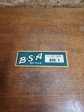 Bsa Gents Tourist Three Speed Bicycle Cycle Card Price Tag Advertising Cycles