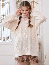 ROMWE Kawaii Knit Bow Sweater