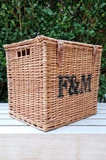 Fortnum And Mason F&M Large Wicker Hamper Basket Wine Storage Chest Coffee Table