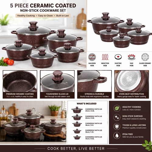 5pcs induction non stick - 5pcs,