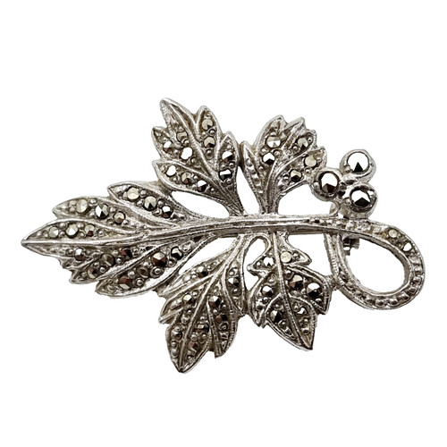 Marcasite pin brooch silver - pin,