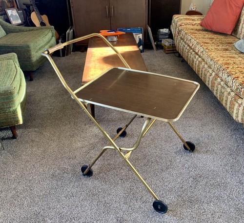 Vintage rolling serving bar - rolling,