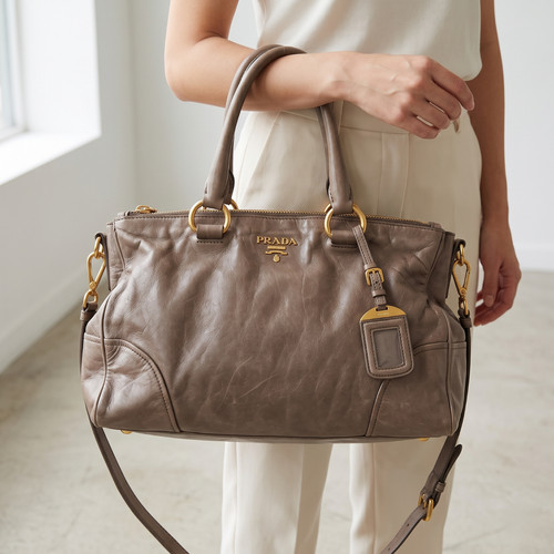 Prada vitello beige taupe - prada,