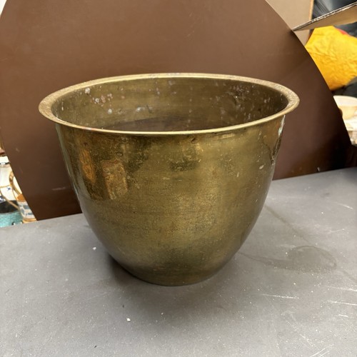 Vintage brass plant pot - vintage,