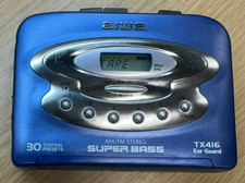 Aiwa Walkman TX416 (S/N S15EC1B10782) Portable Cassette player - Blue  SERVICED