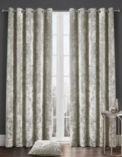 Crushed Velvet Pair of Curtains Premium Quality Fully Lined 