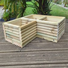 Corner Wooden Decking Planter