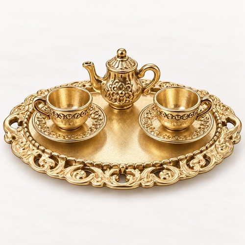 Ornate metal tea set - tea, with