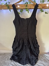 AllSaints Dress Size 8 Black Short Parachute Balloon Hitch Steampunk Beaujolais