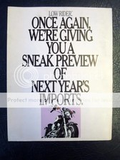 HARLEY DAVIDSON LOW RIDER USA Motorcycle Sales Brochure 1986