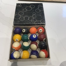 Vintage Billiard/Pool Ball Set 2 1/4 Inch Full Set No Cue.  Antique.