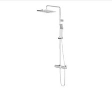 SWIRL THORNESS REAR-FED EXPOSED CHROME PLATED THERMOSTATIC MIXER SHOWER WITH DIV